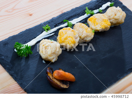 Fish balls from fillet of white fishes 45998712