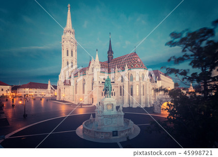 Matthias Church in twilight, Budapest Matthias Church in twilight, Budapest 45998721