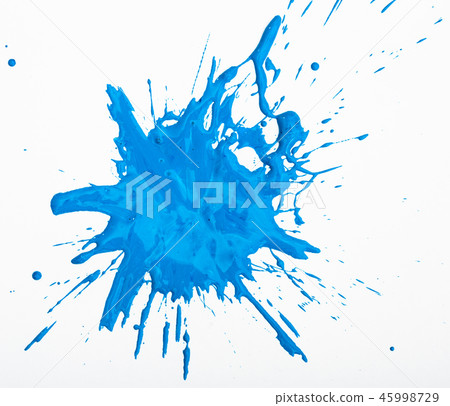 Blue acrylic paint blot Blue acrylic paint blot 45998729