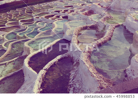 Mineral terraces in Egerszalok thermal spa Mineral terraces in Egerszalok thermal spa 45998853