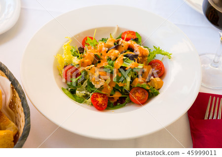 Tasty salad with Seafood Cocktail Tasty salad with Seafood Cocktail 45999011