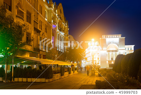 Twilight view of Victoriei Square with National Opera Twilight view of Victoriei Square with National Opera 45999703