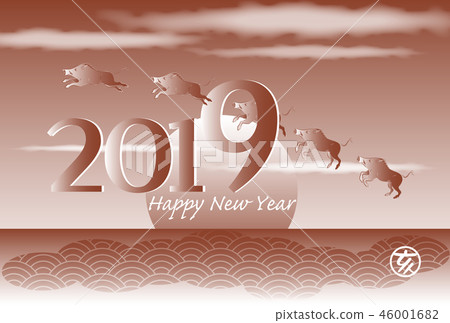 New year's card 2019 46001682