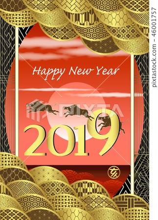New year's card 2019 46001757