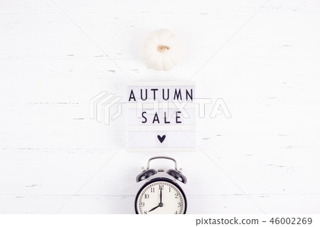 Autumn sale text on lightbox white background 46002269