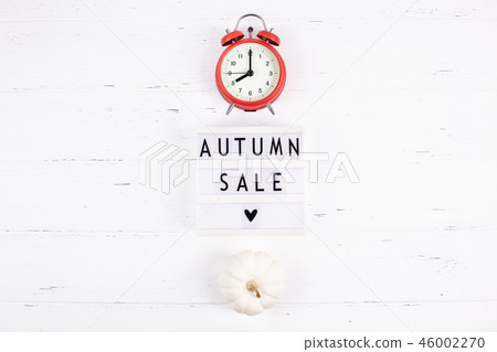 Autumn sale text on lightbox white background Autumn sale text on lightbox white background 46002270
