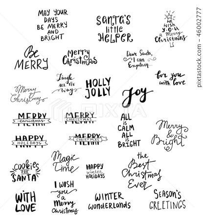 Set of Christmas lettering handwritten Set of Christmas lettering handwritten 46002777