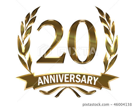 金屬質感桂冠20週年與徽章|週年紀念 46004138