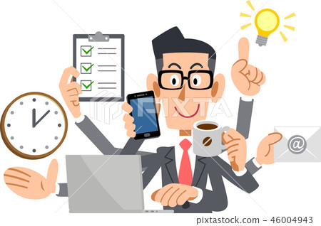 Business man doing multitasking 46004943