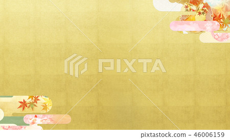 Japanese-Japanese pattern-Japanese style-background-gold foil-clouds-clouds-waves-autumn leaves-cherry blossoms Japanese-Japanese pattern-Japanese style-background-gold foil-clouds-clouds-waves-autumn leaves-cherry blossoms 46006159