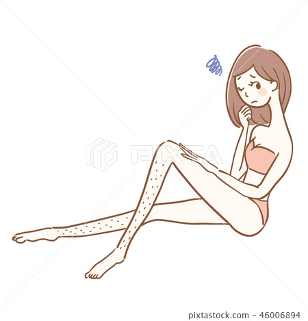 Woman suffering from sun hair Woman suffering from sun hair 46006894