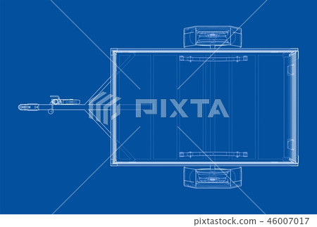 Open trailer sketch. 3d illustration 46007017