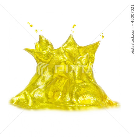 Golden splash isolated on white background. 46007021