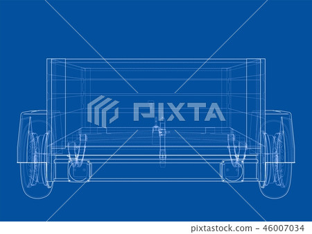 Open trailer sketch. 3d illustration 46007034