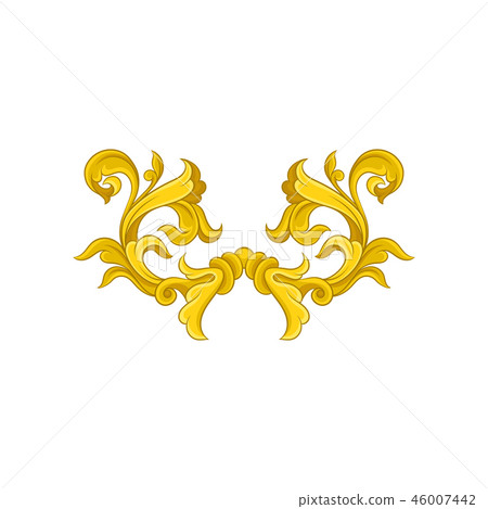Vintage baroque pattern. Golden floral ornament in Victorian style. Luxurious vector decoration Vintage baroque pattern. Golden floral ornament in Victorian style. Luxurious vector decoration 46007442
