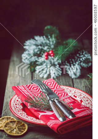 Christmas table setting 46008597