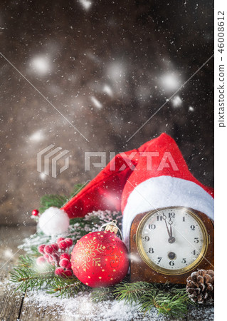 Christmas background with Santa hat Christmas background with Santa hat 46008612