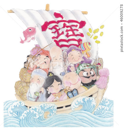 Seven Lucky Gods Treasure Ship 46009278