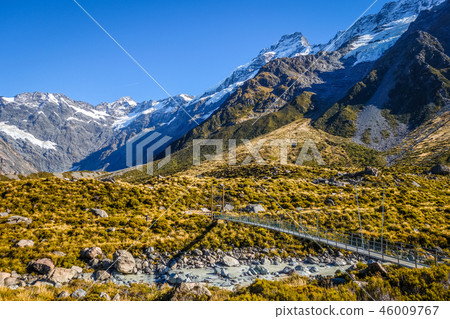 Bridge in Hooker Valley, Mount Cook, New Zealand Bridge in Hooker Valley, Mount Cook, New Zealand 46009767