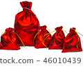 Five bright red favor Christmas present bags 46010439