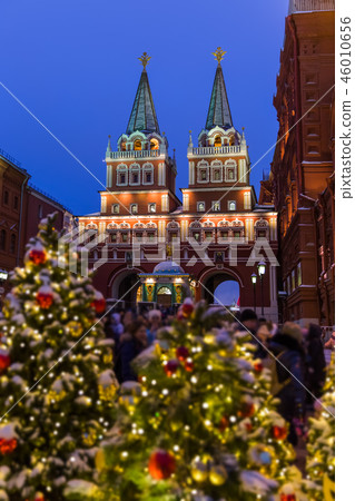 Christmas tree on Red square in Moscow Russia 46010656