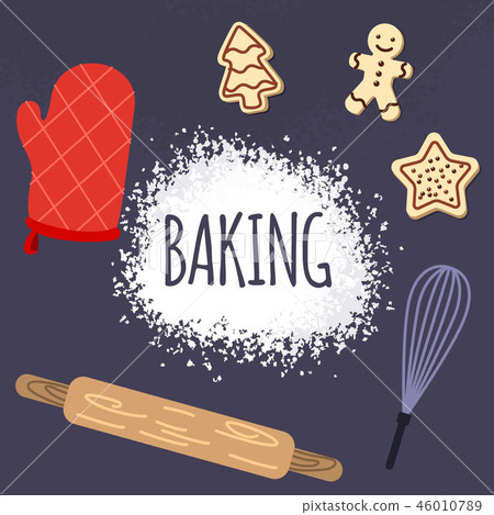 Bake poster master class. Flat flyer template Bake poster master class. Flat flyer template 46010789