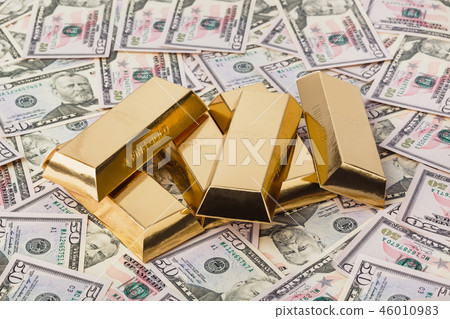 Gold and money - business background 46010983
