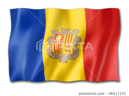Andorran flag isolated on white 46011131