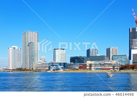 Harumi canal and Toyosu district 46014498