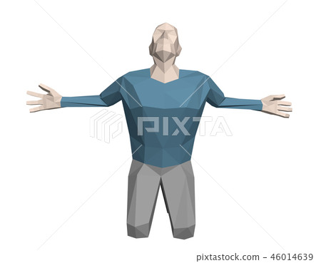 Low poly man praying. Isolated on white Low poly man praying. Isolated on white 46014639