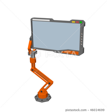 Robotic arm with futuristic monitor.  46014699