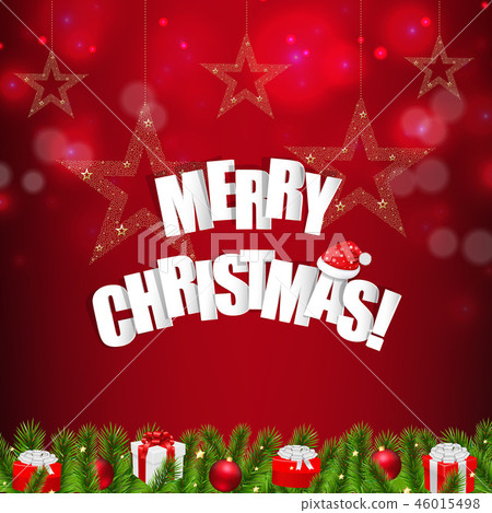 Xmas Red Card Christmas Stars 46015498