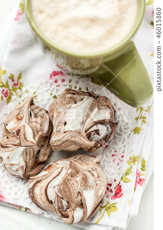 meringue cake with chocolate lying a heap on  46015860