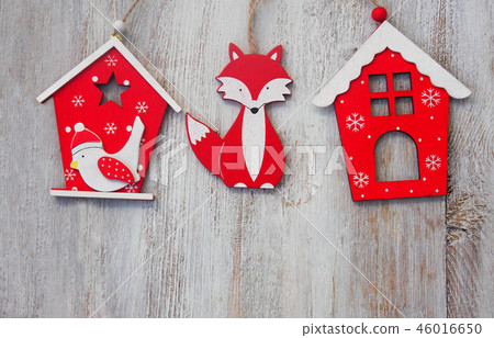 Christmas Greeting Card. Merry Christmas lettering 46016650