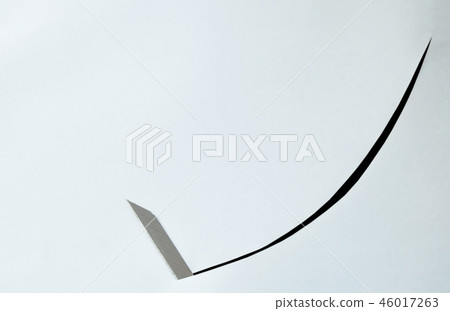 cutter blade curve slashing on white paper cutter blade curve slashing on white paper 46017263