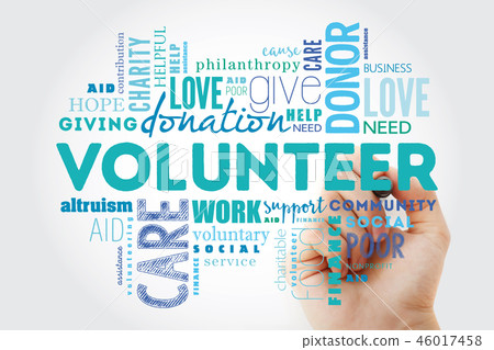 Volunteer word cloud collage with marker Volunteer word cloud collage with marker 46017458