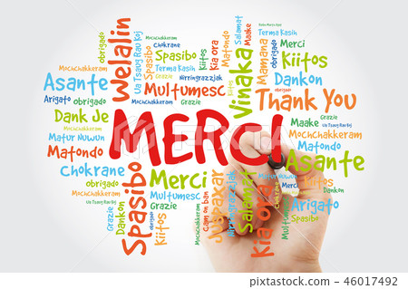 Merci (Thank You in French) Word Cloud Merci (Thank You in French) Word Cloud 46017492