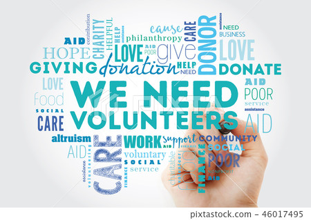 WE NEED VOLUNTEERS word cloud collage WE NEED VOLUNTEERS word cloud collage 46017495