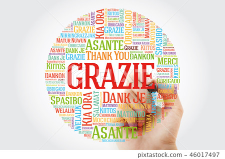 Grazie (Thank You in Italian) Word Cloud Grazie (Thank You in Italian) Word Cloud 46017497