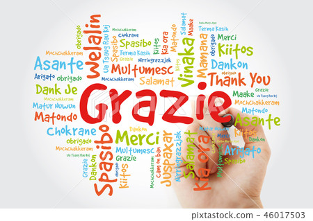 Grazie (Thank You in Italian) Word Cloud 46017503