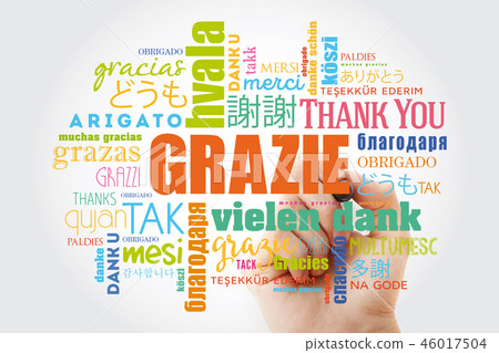 Grazie (Thank You in Italian) Word Cloud Grazie (Thank You in Italian) Word Cloud 46017504