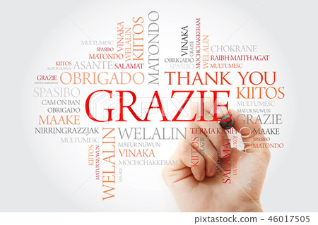 Grazie (Thank You in Italian) Word Cloud 46017505
