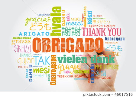 Obrigado Thank You In Portuguese Stock Photo 46017516 Pixta