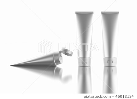 White glossy plastic tube for medicine or cosmetics White glossy plastic tube for medicine or cosmetics 46018154