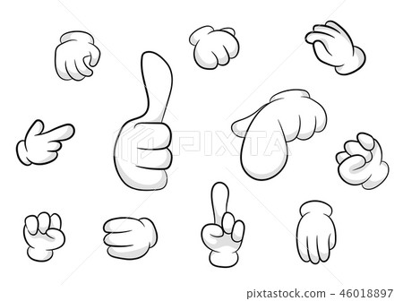 Different hand angles palm gestures cartoon style Different hand angles palm gestures cartoon style 46018897