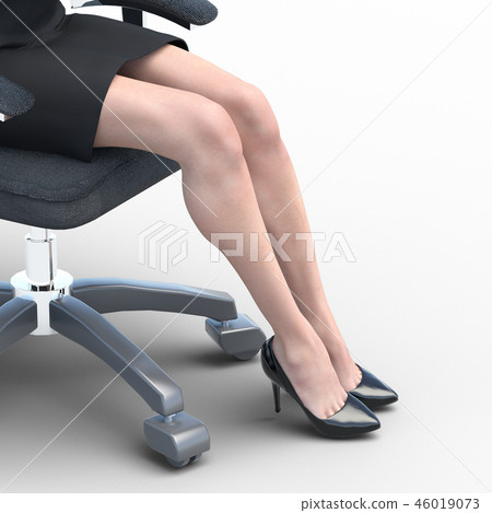 Beautiful legs women sitting on a chair Beauty image perming3DCG illustrations material Beautiful legs women sitting on a chair Beauty image perming3DCG illustrations material 46019073