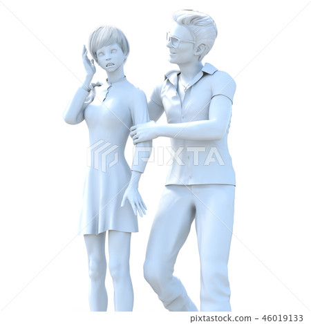 Sexual harassment image perming3DCG illustration material 46019133