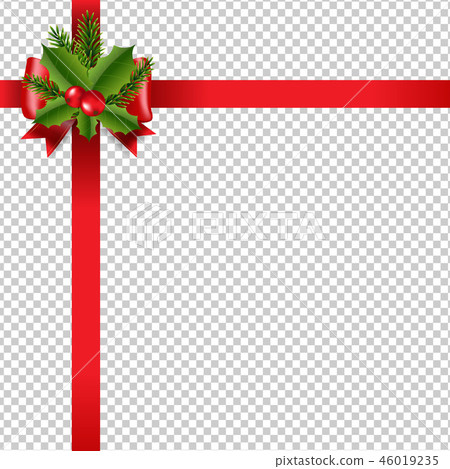Xmas Red Ribbon Bow Transparent Background 46019235