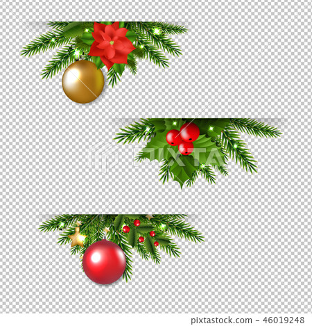 Christmas Garland Set Transparent Background - Stock Illustration ...