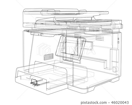 Printer concept. 3d illustration 46020043